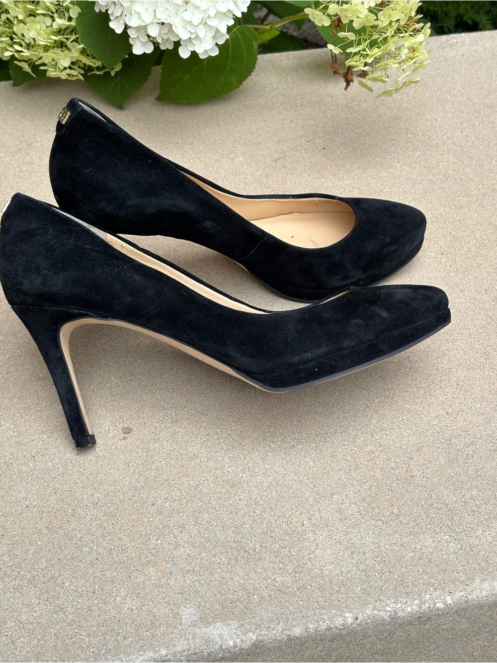 Ivanka Trump Black Suede Pointed-Toe Pumps
